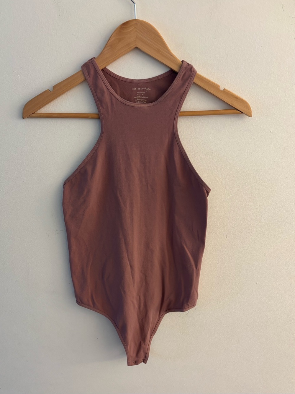 Intimately by Free People High Neck Racerback Bodysuit, Mauve Purple, Size M/L